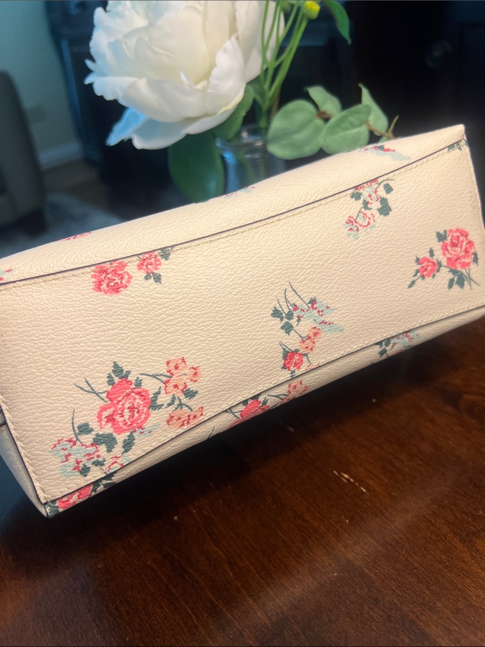 Coach Floral Leather Zip Pouch - Picture 9 of 17